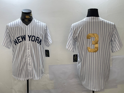 NY.Yankees #3 Babe Ruth White Pinstripe Fashion Cool Base Stitched Baseball Jerseys Player Jersey baseball jersey product view 1