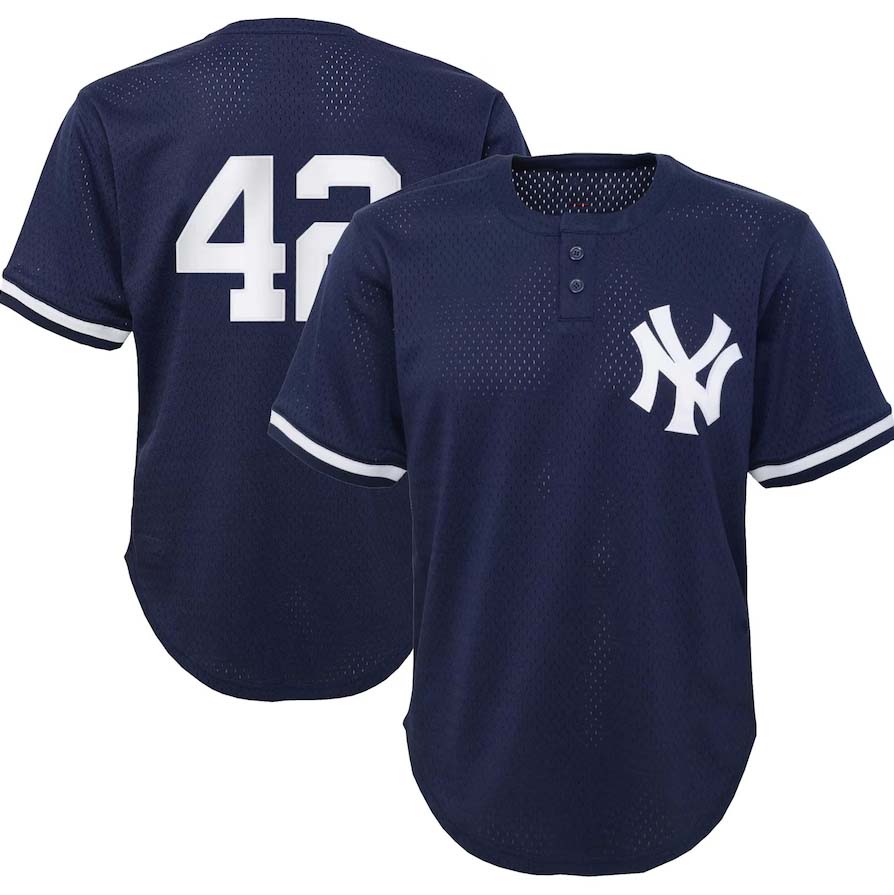 NY.Yankees #42 Mariano Rivera Player Cooperstown Collection Mesh Batting Practice Jersey - Navy Stitches Baseball Jerseys baseball jersey product view 1