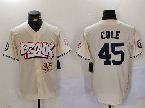 NY.Yankees #45 Gerrit Cole Cream Limited Stitched Baseball Jerseys Player Jersey baseball jersey product view 1