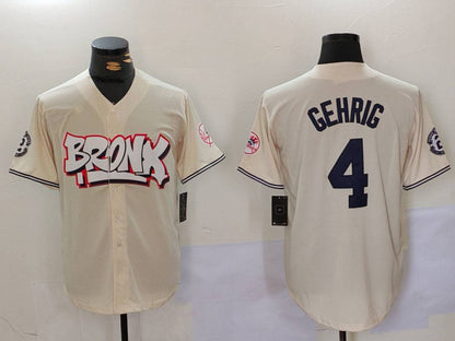 NY.Yankees #4 Lou Gehrig Player Jersey Cream Limited Stitched Baseball Jerseys baseball jersey product view 1
