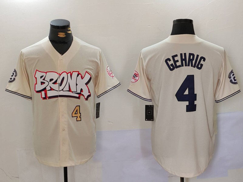 NY.Yankees #4 Lou Gehrig Cream Limited Stitched Baseball Jerseys Player Jersey baseball jersey product view 1