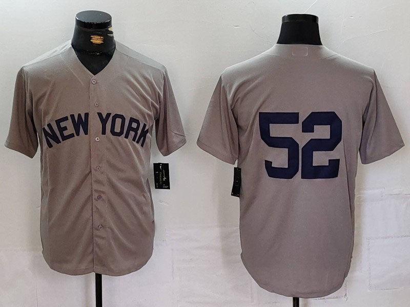 NY.Yankees #52 CC Sabathia Player Jersey Grey Cool Base Stitched Baseball Jerseys baseball jersey product view 1