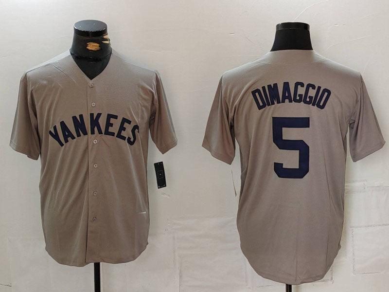 NY.Yankees #5 Joe DiMaggio Player Grey Stitched Throwback Baseball Jerseys baseball jersey product view 1