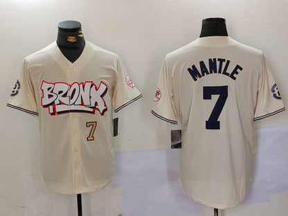 NY.Yankees #7 Mickey Mantle Player Game Jersey Cream Limited Stitched Baseball Jerseys baseball jersey product view 1