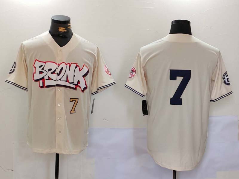 NY.Yankees #7 Mickey Mantle Game Jersey Cream Limited Stitched Baseball Jerseys Player Jersey baseball jersey product view 1