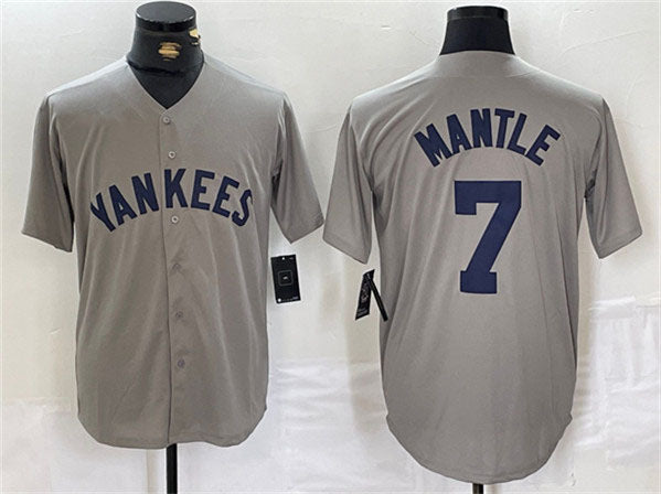 NY.Yankees #7 Mickey Mantle Player Gray Cool Base Stitched Baseball Jerseys baseball jersey product view 1