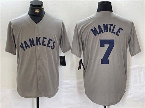 NY.Yankees #7 Mickey Mantle Player Gray Cool Base Stitched Baseball Jerseys baseball jersey product view 1