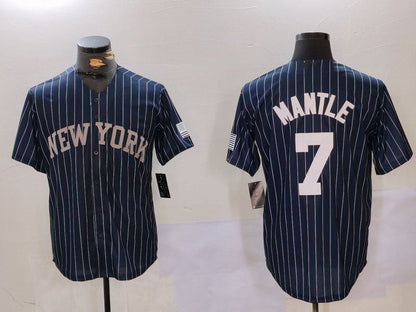 NY.Yankees #7 Mickey Mantle Player Game Jersey Navy Pinstripe Fashion Cool Base Baseball Jerseys baseball jersey product view 1