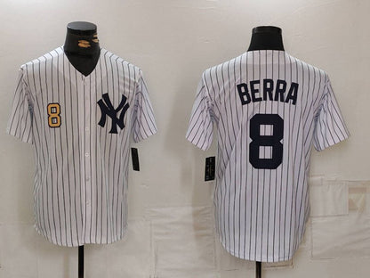 NY.Yankees #8 Yogi Berra White Stitched Cool Base Throwback Baseball Jerseys Player Jersey baseball jersey product view 1