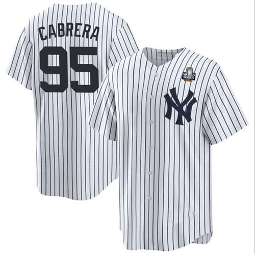 NY.Yankees #95 Oswaldo Cabrera Player White World Series Cool Base Stitched Baseball Jerseys baseball jersey product view 1