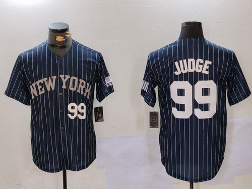 NY.Yankees #99 Aaron Judge Navy Pinstripe Fashion Cool Base Baseball Jerseys Player Jersey baseball jersey product view 1