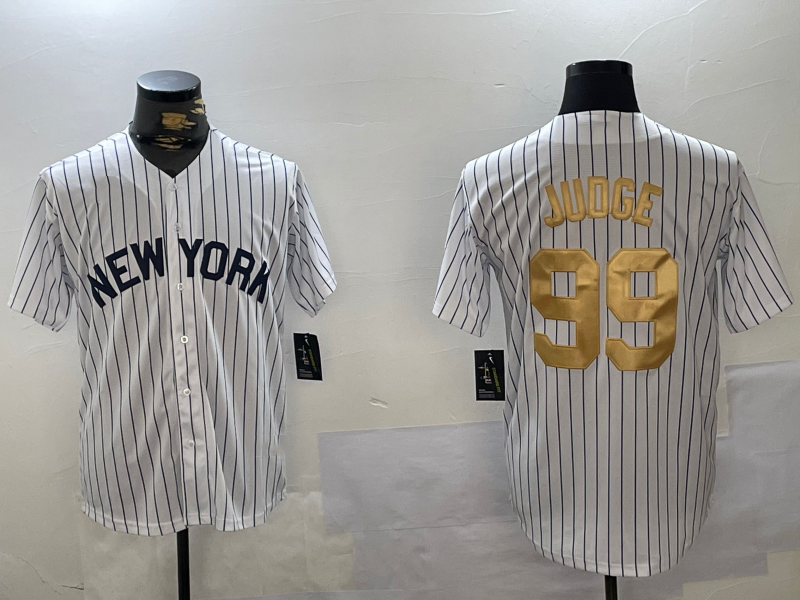 NY.Yankees #99 Aaron Judge Player White Pinstripe Fashion Cool Base Stitched Baseball Jersey baseball jersey product view 1