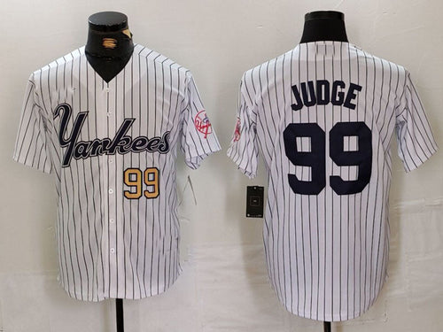 NY.Yankees #99 Aaron Judge Player White Pinstripe Fashion Cool Base Baseball Jerseys baseball jersey product view 1
