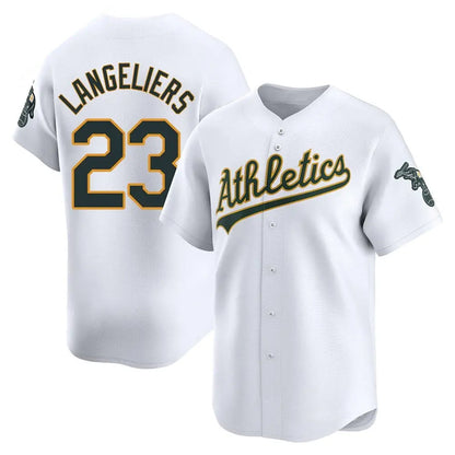 Athletics #23 Shea Langeliers Player White Home Replica Baseball Jerseys baseball jersey product view 1