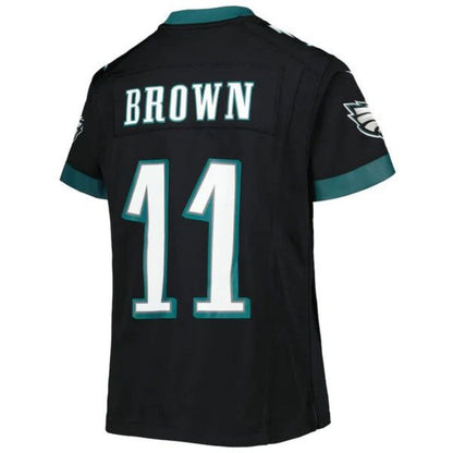 P.Eagles #11 A.J. Brown Player Black Game Jersey Stitched American Football Jerseys football jersey product view 1