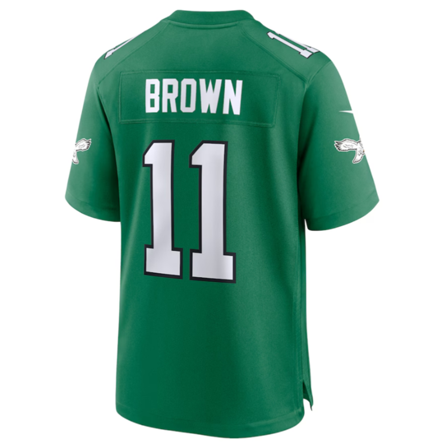 P.Eagles #11 A.J. Brown Green Alternate Game Player Jersey Stitched American Football Jerseys football jersey product view 1