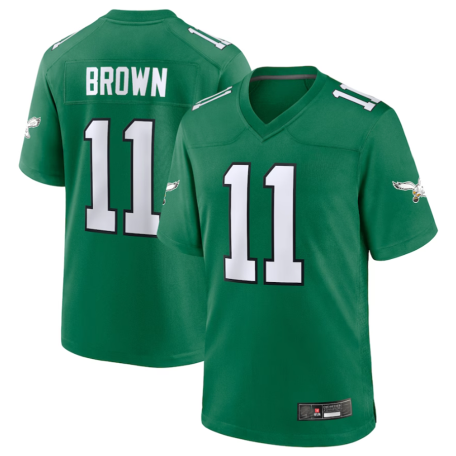 P.Eagles #11 A.J. Brown Green Alternate Game Player Jersey Stitched American Football Jerseys football jersey product view 2