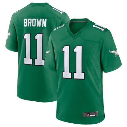 P.Eagles #11 A.J. Brown Green Alternate Game Player Jersey Stitched American Football Jerseys football jersey product view 2