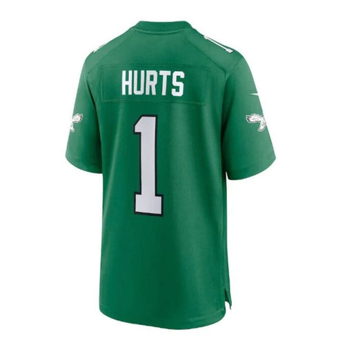 P.Eagles #1 Jalen Hurts Alternate Game Player Jersey - Kelly Green Stitched American Football Jerseys football jersey product view 1