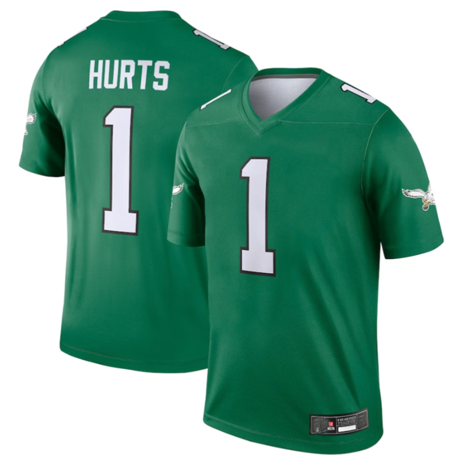 P.Eagles #1 Jalen Hurts Green Alternate Legend Player Jersey Stitched American Football Jerseys football jersey product view 2