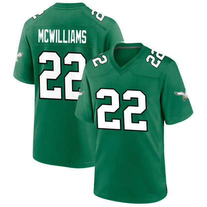 P.Eagles #22 Mac McWilliams Player Green Game Stitched Football Jerseys football jersey product view 1