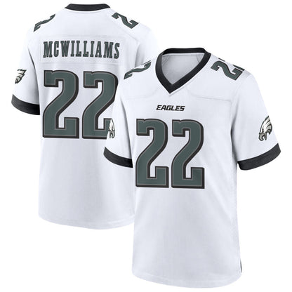 P.Eagles #22 Mac McWilliams Player White Home Game Football Jerseys football jersey product view 1