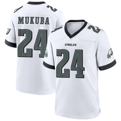 P.Eagles #24 Andrew Mukuba Player White Home Game Football Jerseys football jersey product view 1