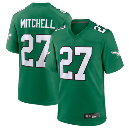 P.Eagles #27 Quinyon Mitchell Player Kelly Green Replica Game Football Jerseys football jersey product view 1