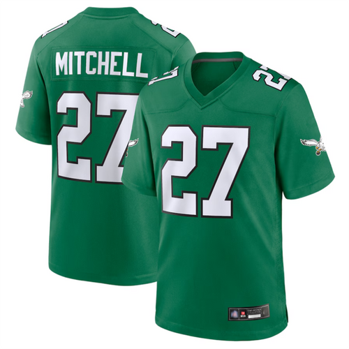 P.Eagles #27 Quinyon Mitchell Player Kelly Green Replica Game Football Jerseys football jersey product view 1