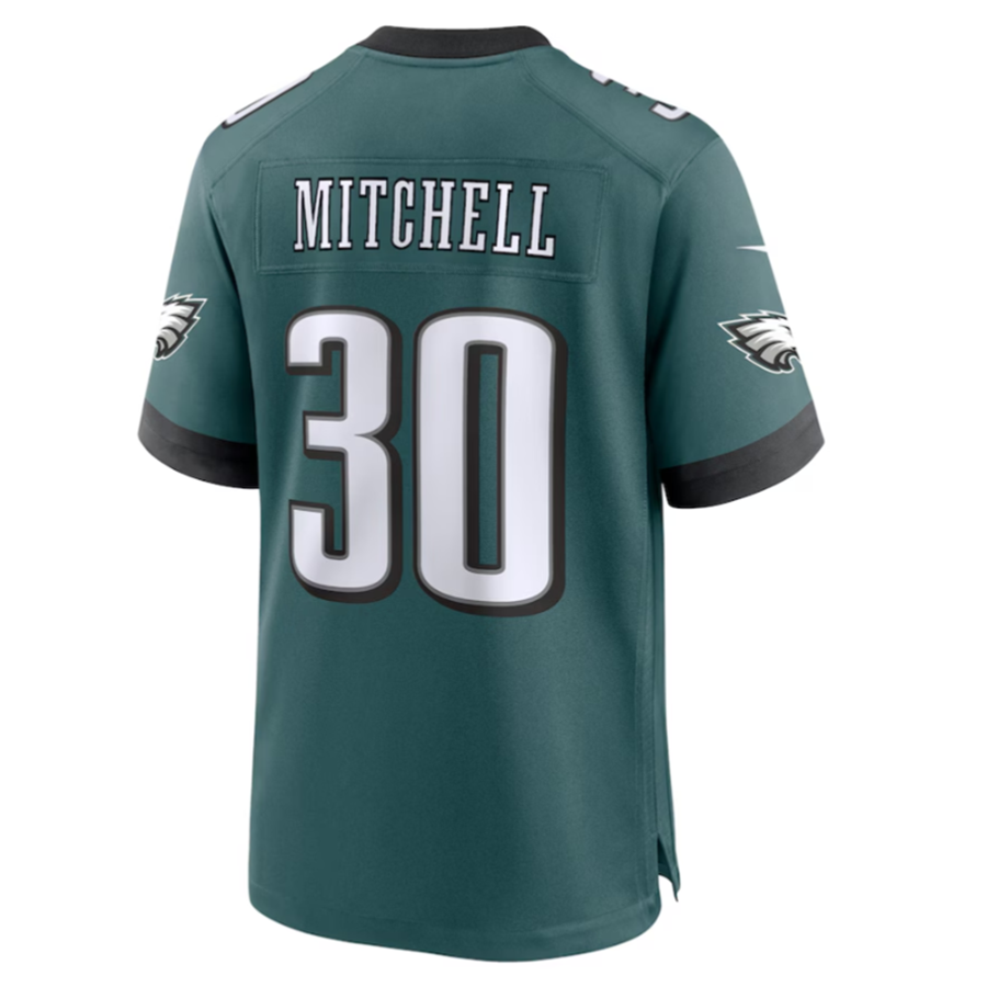 P.Eagles #30 Quinyon Mitchell Midnight Green Player Game Football Jerseys football jersey product view 1