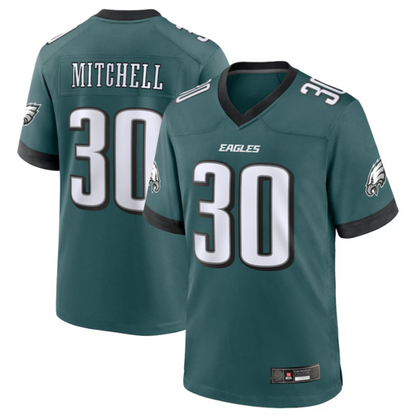 P.Eagles #30 Quinyon Mitchell Midnight Green Player Game Football Jerseys football jersey product view 2