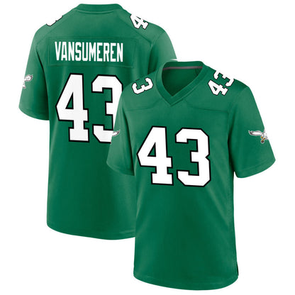 P.Eagles #43 Ben VanSumeren Player Kelly Green Game Football Jerseys football jersey product view 1