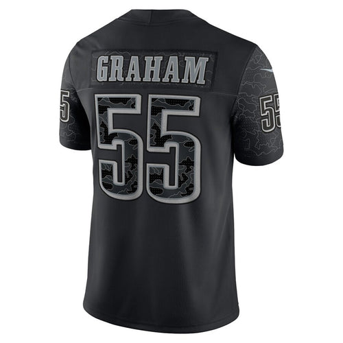 P.Eagles #55 Brandon Graham Player Black REFLECTIVE Limited Football Jerseys football jersey product view 1