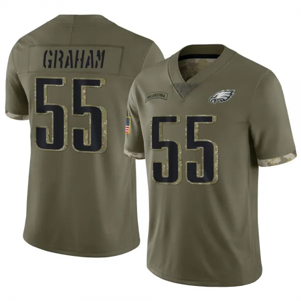 P.Eagles #55 Brandon Graham Player Salute To Service Olive Football Jerseys football jersey product view 1