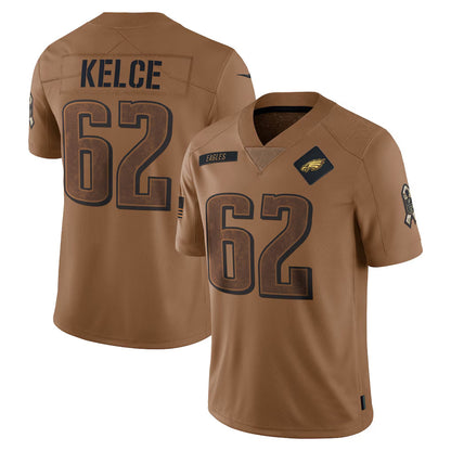 P.Eagles #62 Jason Kelce Player Brown Salute To Service Limited Football Jerseys football jersey product view 1