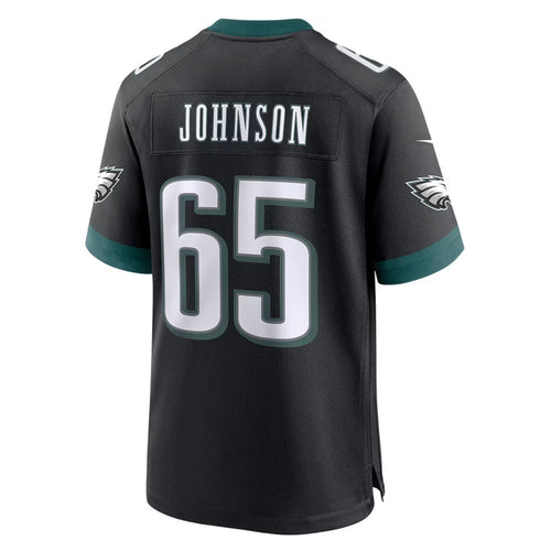 P.Eagles #65 Lane Johnson Player Black Home Game Football Jerseys football jersey product view 1
