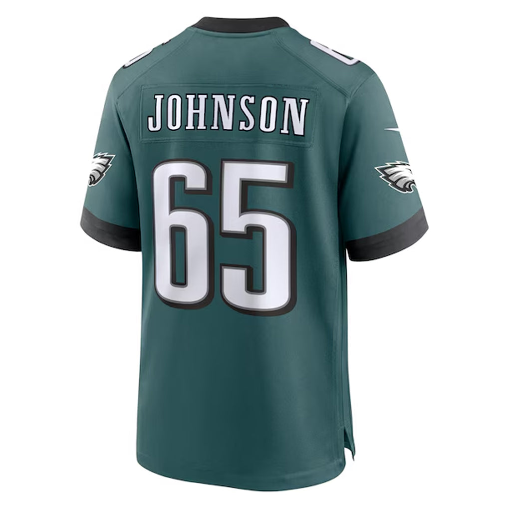 P.Eagles #65 Lane Johnson Player Midnight Green Home Game Football Jerseys football jersey product view 1