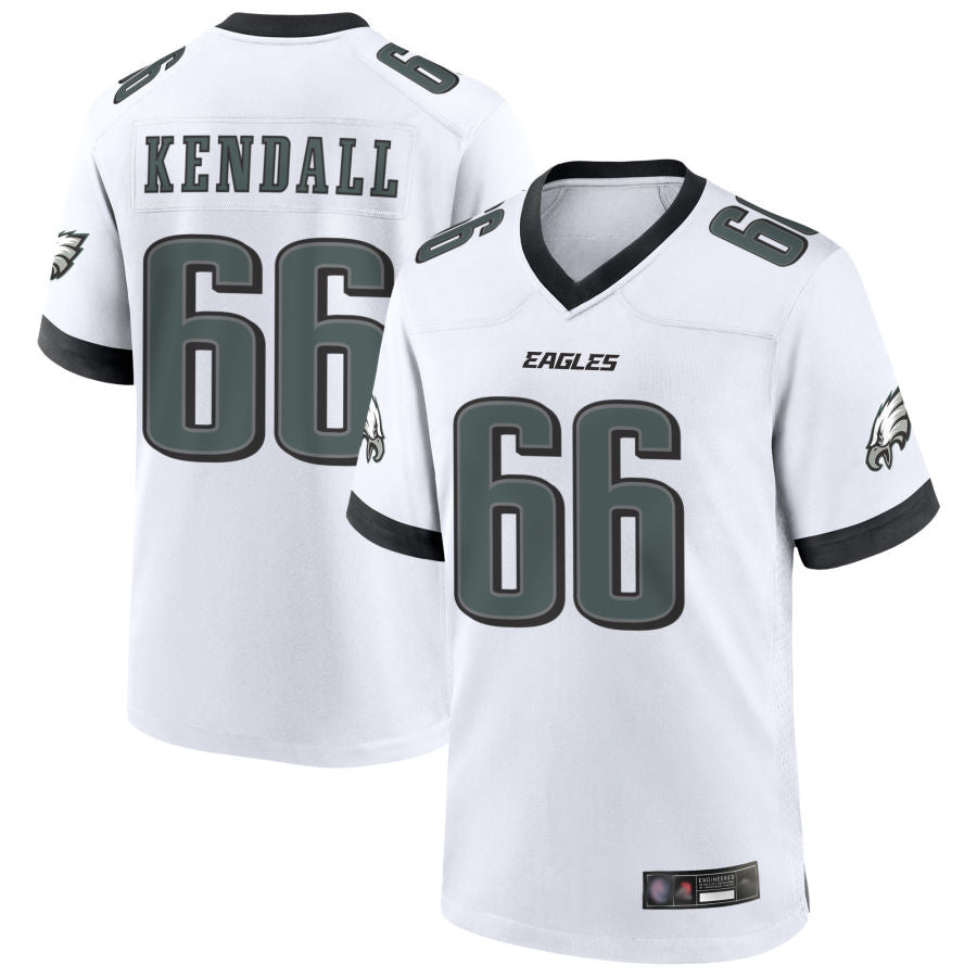 P.Eagles #66 Drew Kendall Player White Home Game Football Jerseys football jersey product view 1