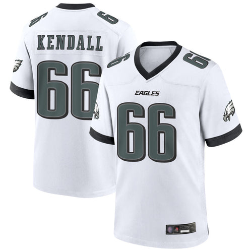 P.Eagles #66 Drew Kendall Player White Home Game Football Jerseys football jersey product view 1