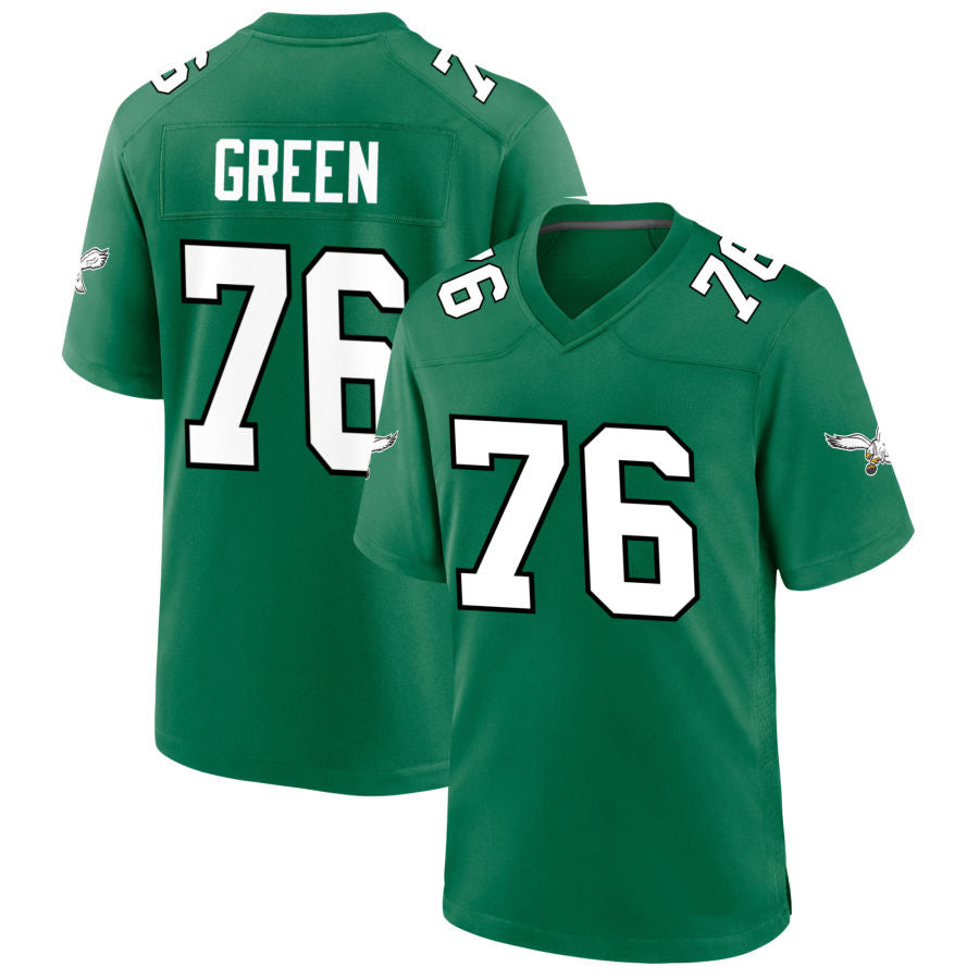 P.Eagles #76 Kenyon Green Player Kelly Green Home Game Football Jerseys football jersey product view 1