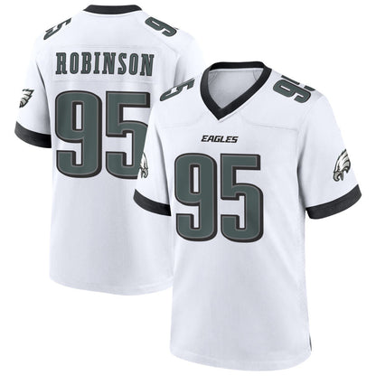P.Eagles #95 Ty Robinson Player White Home Game Football Jerseys football jersey product view 1