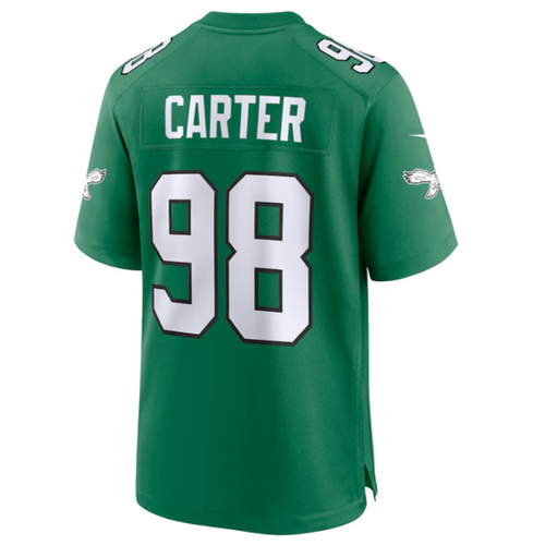 P.Eagles #98 Jalen Carter Player Green Alternate Game Jersey Stitched American Football Jerseys football jersey product view 1