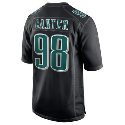 P.Eagles #98 Jalen Carter Player Black Fashion Game Football Jerseys football jersey product view 1