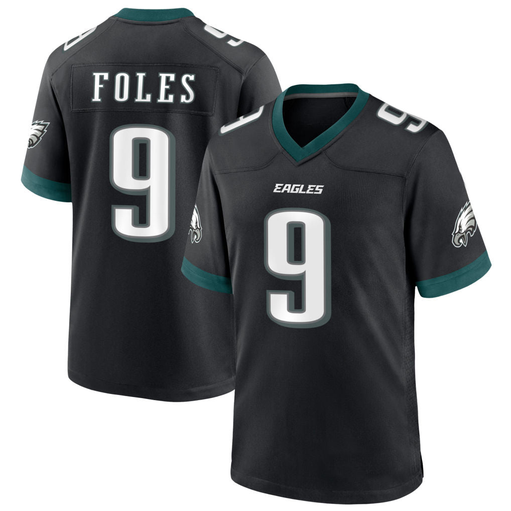 P.Eagles #9 Nick Foles Player Black Home Game Football Jerseys football jersey product view 1