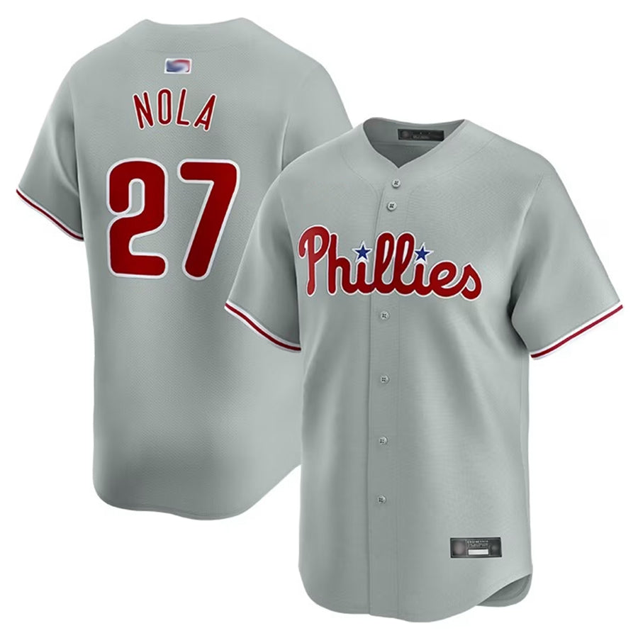 P.Phillies #27 Aaron Nola Player Grey Road Home Limited Baseball Jerseys baseball jersey product view 1