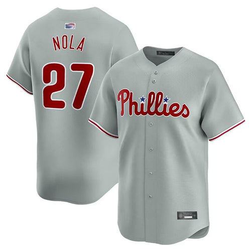 P.Phillies #27 Aaron Nola Player Grey Road Home Limited Baseball Jerseys baseball jersey product view 1
