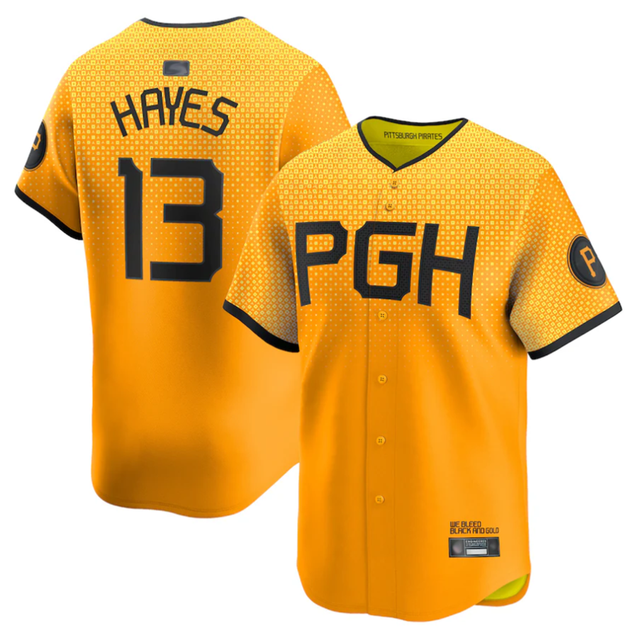 P.Pirates #13 Ke'Bryan Hayes Player Gold City Connect Limited Baseball Jerseys baseball jersey product view 1