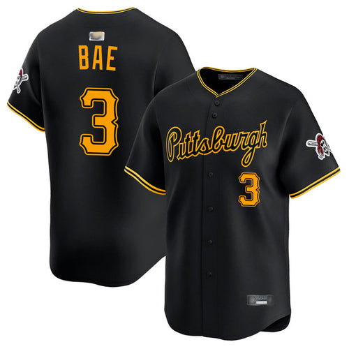 P.Pirates #3 Ji Hwan Bae Player Black Limited Baseball Jerseys baseball jersey product view 1