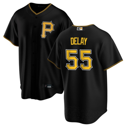 P.Pirates #55 Jason Delay Player Black Home Limited Baseball Jerseys baseball jersey product view 1