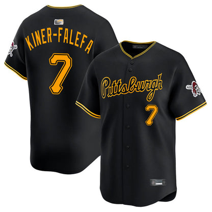 P.Pirates #7 Isiah Kiner-Falefa Player Black Home Limited Baseball Jerseys baseball jersey product view 1